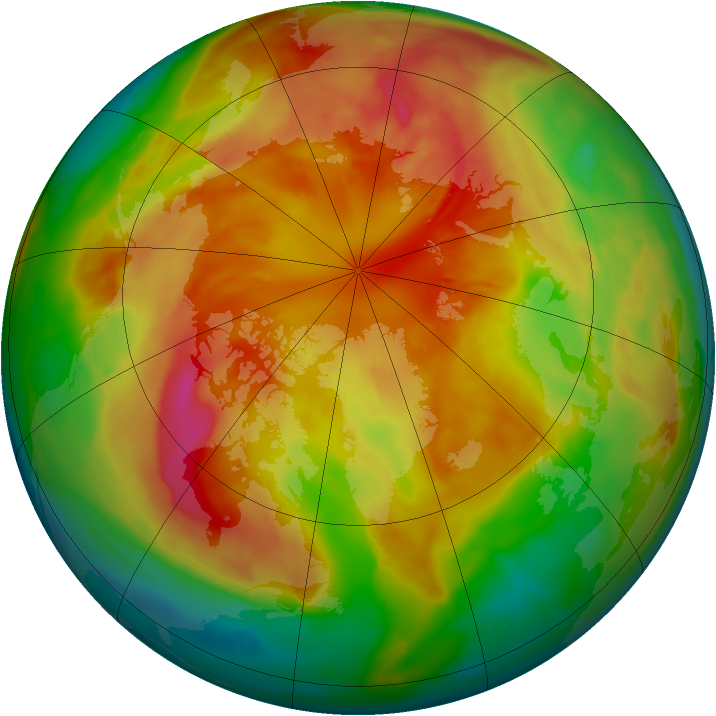 Arctic ozone map for 12 March 2009